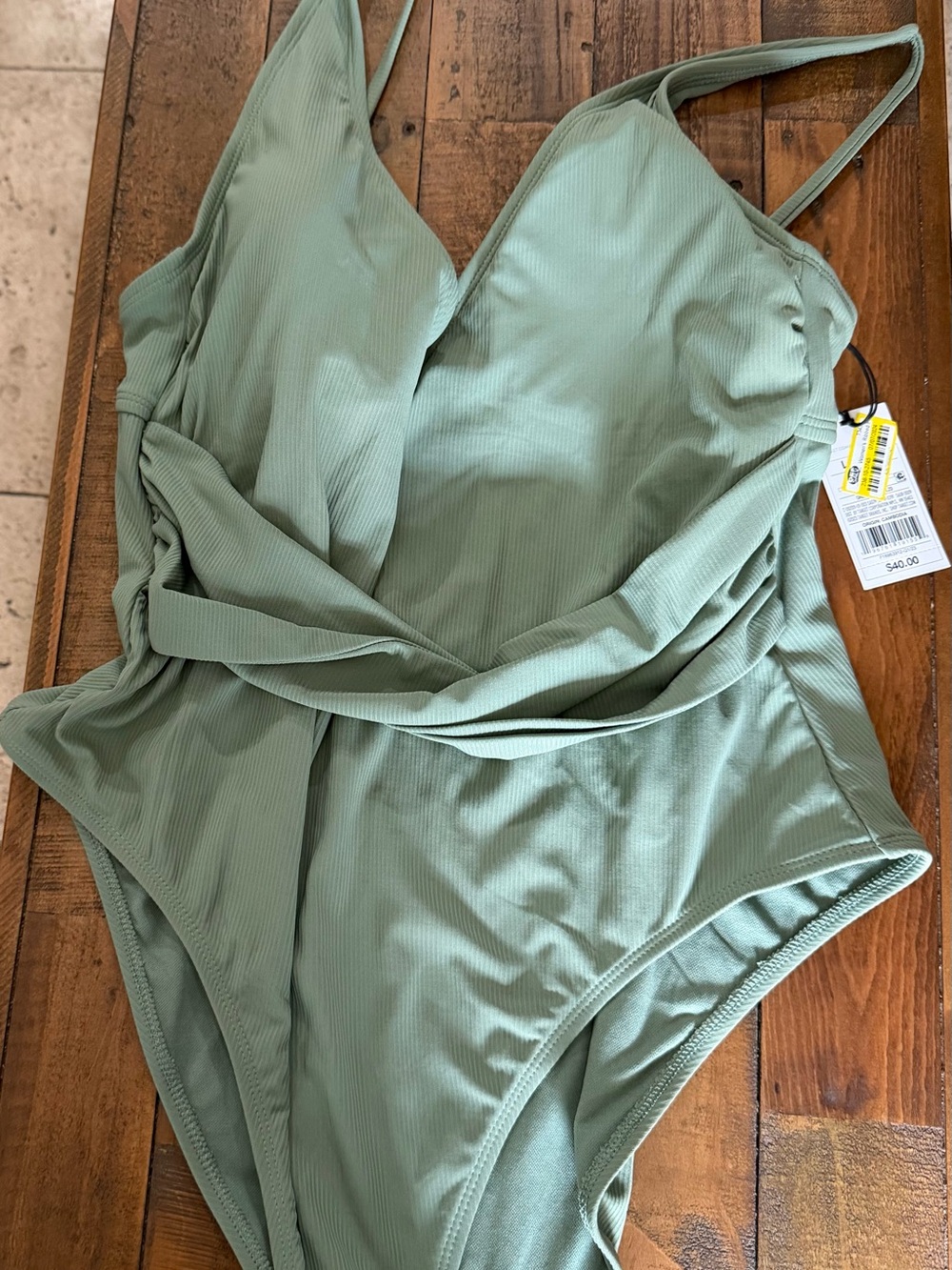 Target Women's Sage Green One-Piece Swimsuit